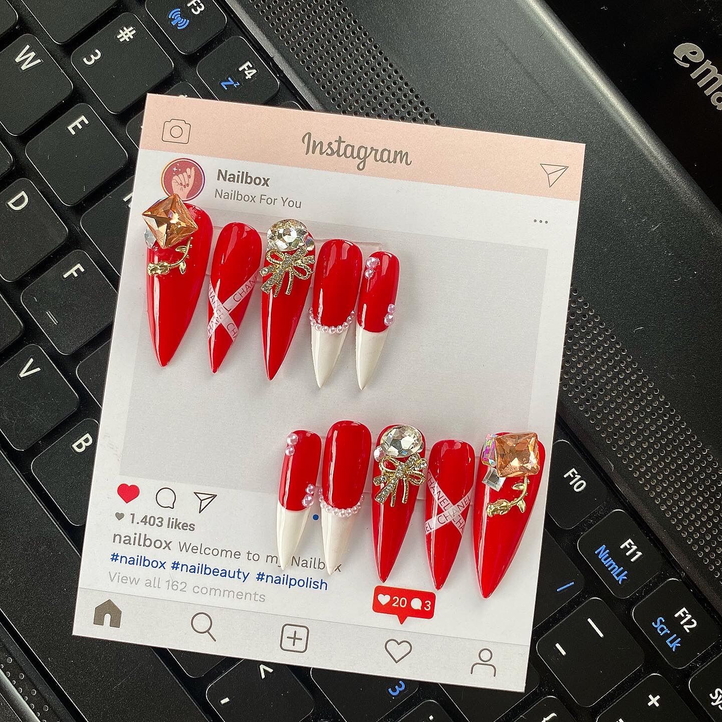 Nailbox thiết kế mẫu nơ
