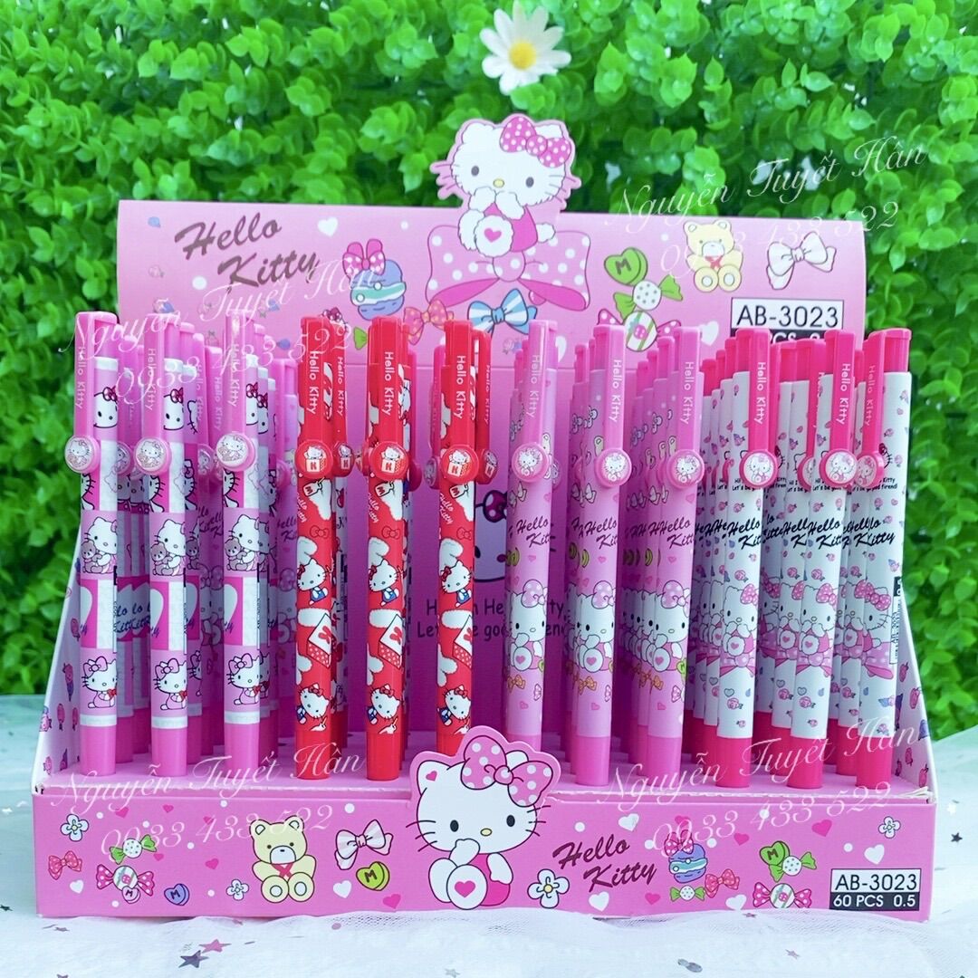 Bút viết bi mực xanh Hello Kitty
