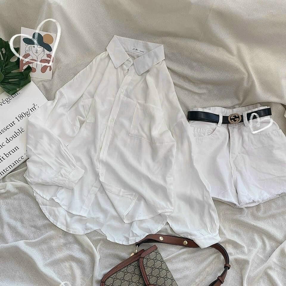 Áo Sơ Mi Đũi Nữ Oversize Siêu Xinh hàng đẹp