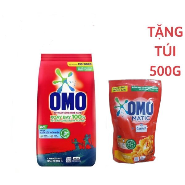 Bột giặt omo 5,7kg tặng nước giặt omo 500g