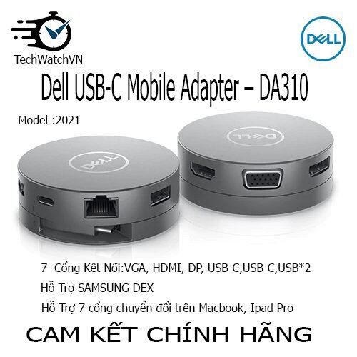 Bảng giá Bộ chuyển đổi (Hub) DELL DA310 Hỗ Trợ Samsung DEX - USB C to HDMI/VGA/DP/Ethernet/USBC/USB-A - Chính Hãng Dell Phong Vũ