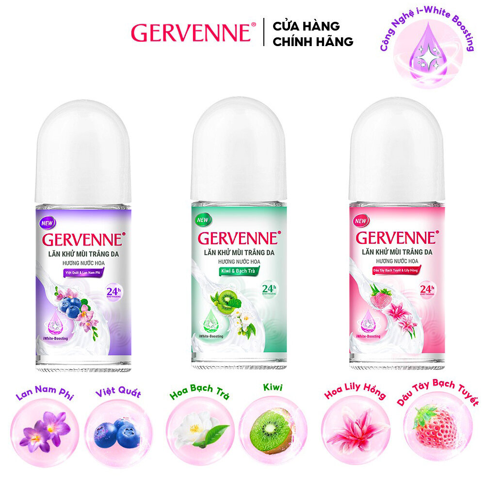 Gervenne lăn khử mùi hương nước hoa cao cấp 50ml