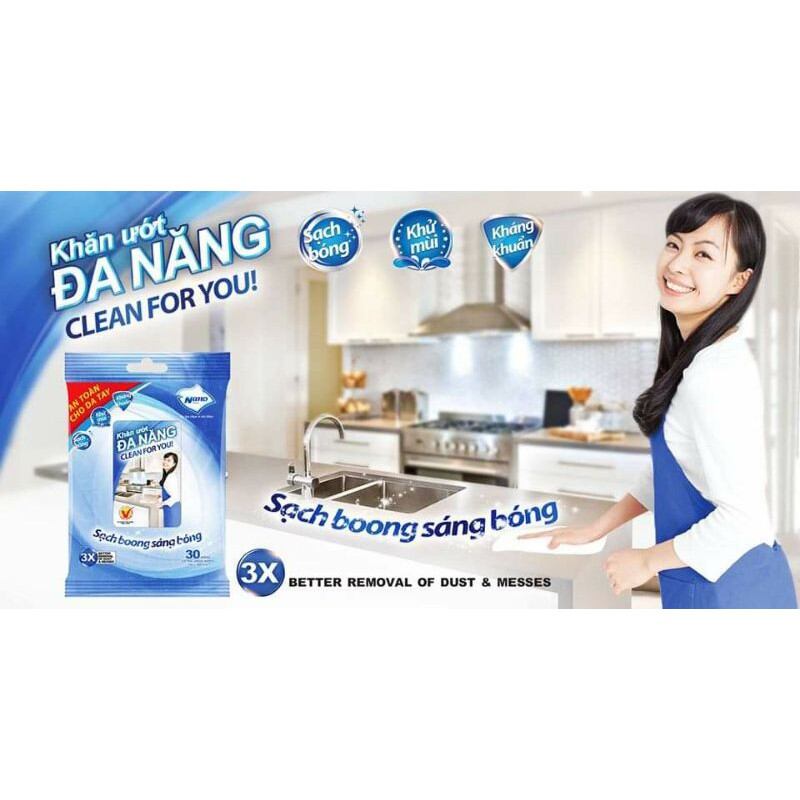 KHĂN ƯỚT ĐA NĂNG NANO 30 miếng