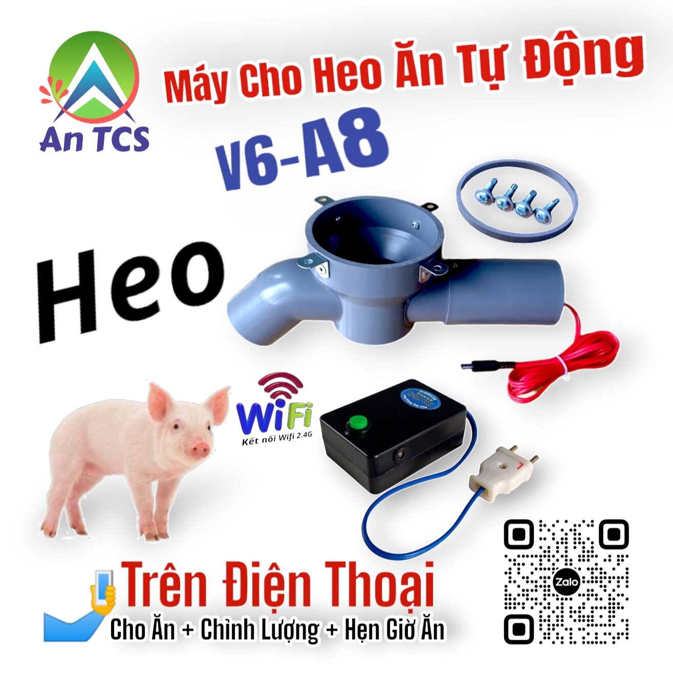 Máy cho heo ăn tự động wifi an tcs