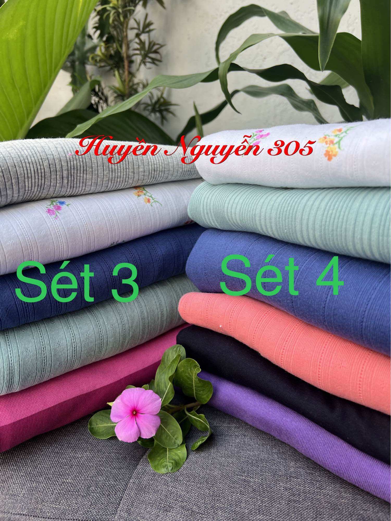 Sét thun 100% cotton 2c