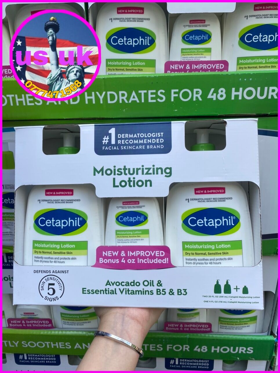 Lotion cetaphil set 3 chai