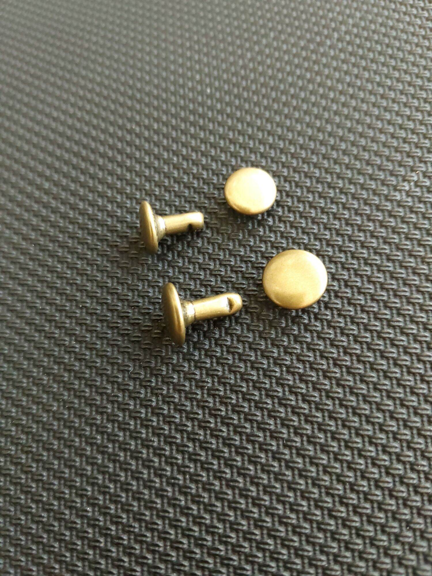 [10 Sets] 2-Sided Copper Buttons, 8mm, 9mm, 2 Pieces