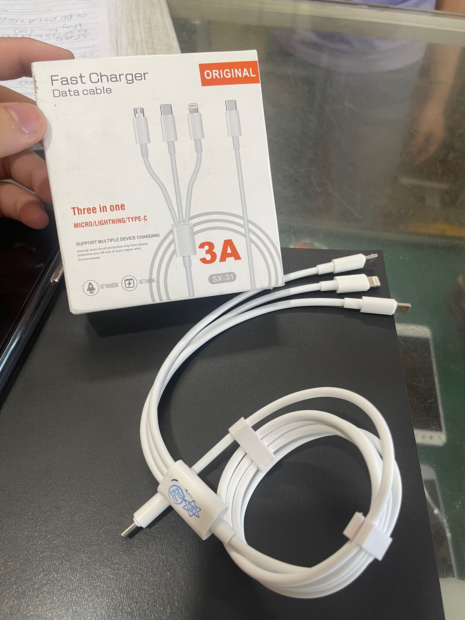 Dây sạc 3 đầu dành cho iphone , samsung , Oppo