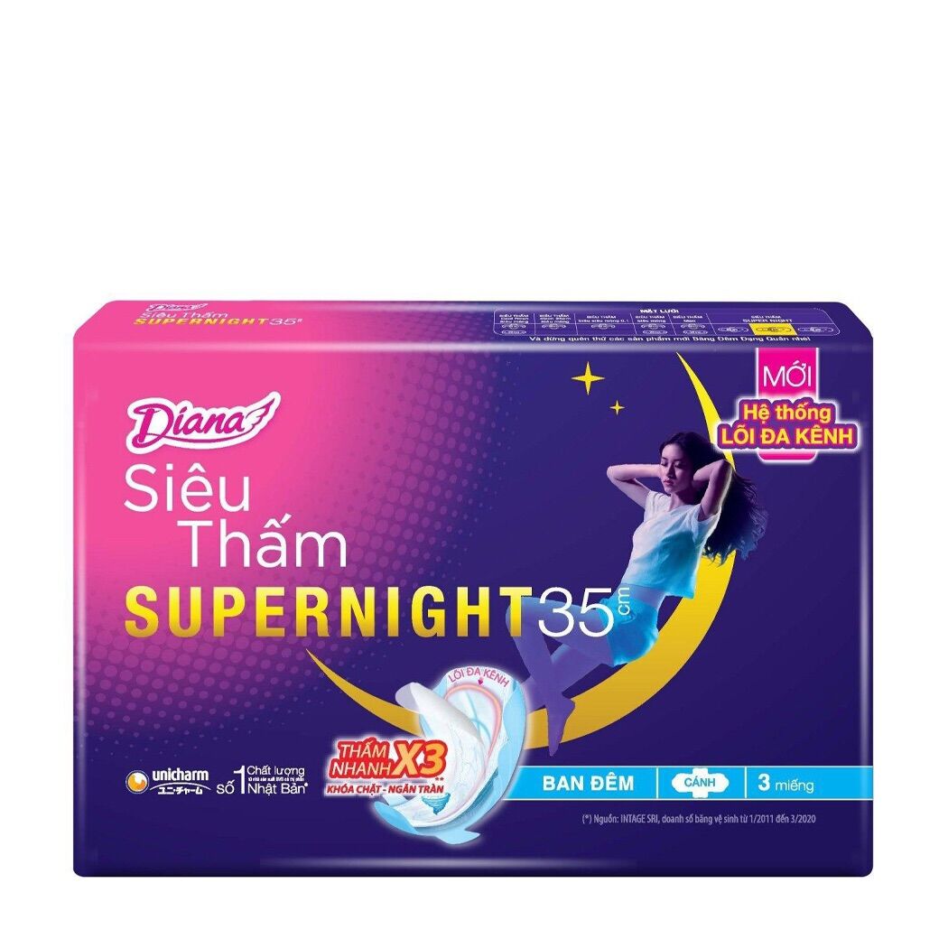 Combo 6 gói bvs diana siêu thấm supeninght 35 gói 3 miếng