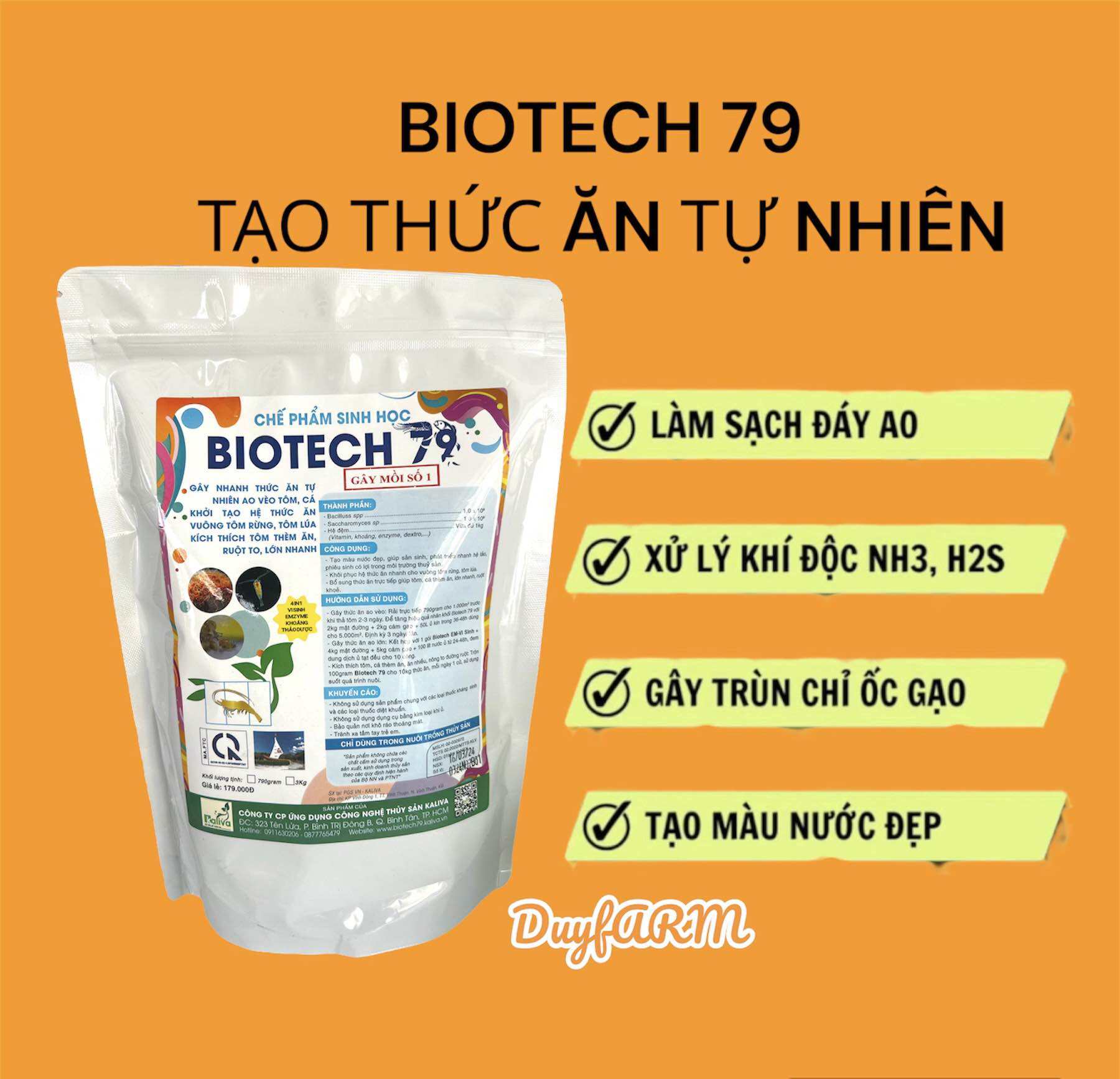 BIOTECH 79 Men Vi Sinh Tạo Thức Ăn Tự Nhiên. 4 In 1 Vi Sinh, Emzyme, Khoáng, Thảo Dược