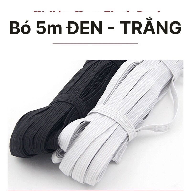 Bán theo bó 5mét chun màu đen -trắng - siêu thị sv