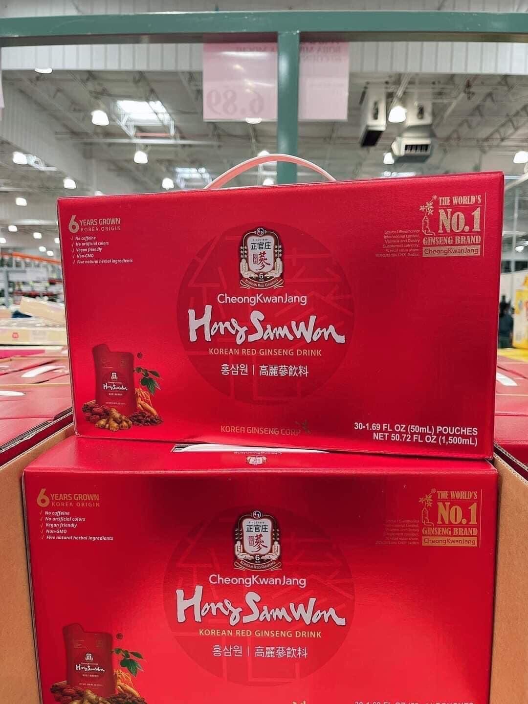 Hồng sâm nước hàn quốc hong sam won 30 gói- mua tại mỹ