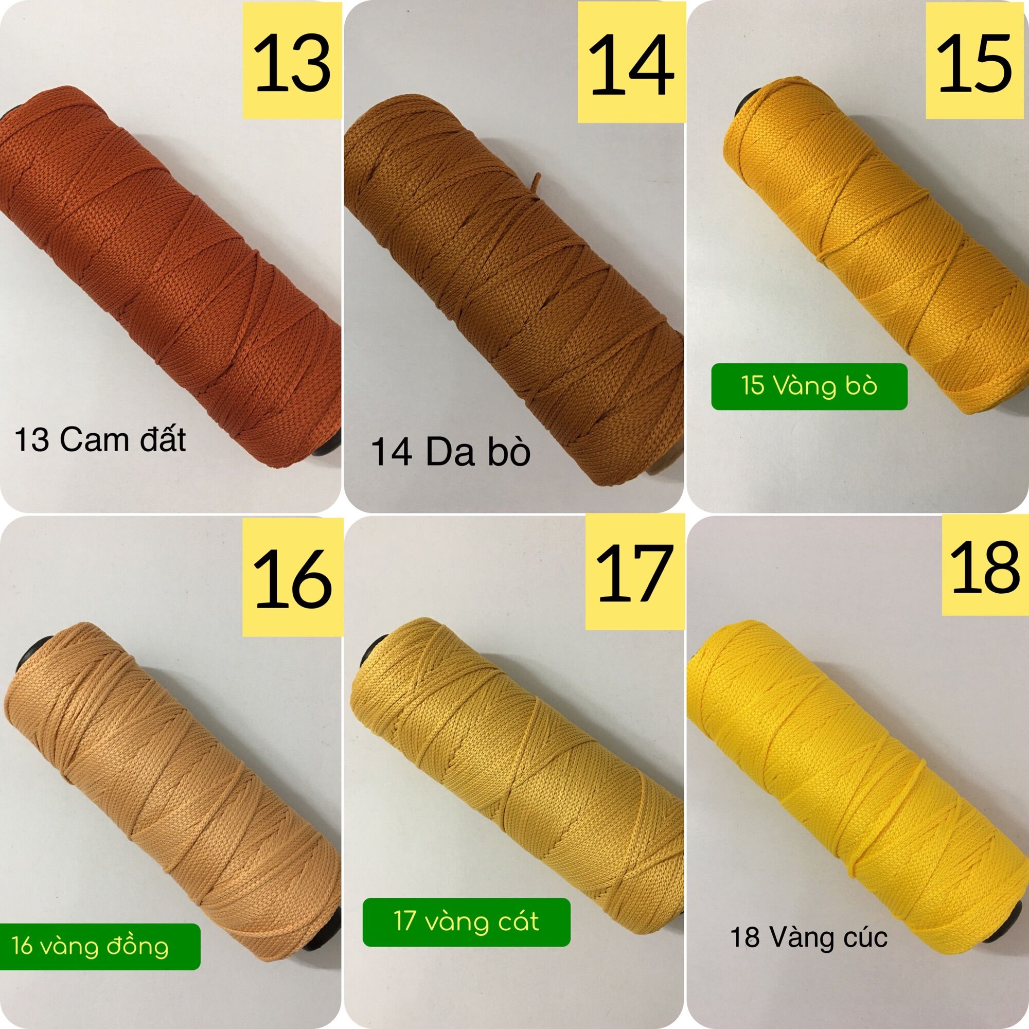 Sợi Dệt cotton- cty Craft Yarn (bảng màu từ 01-20)