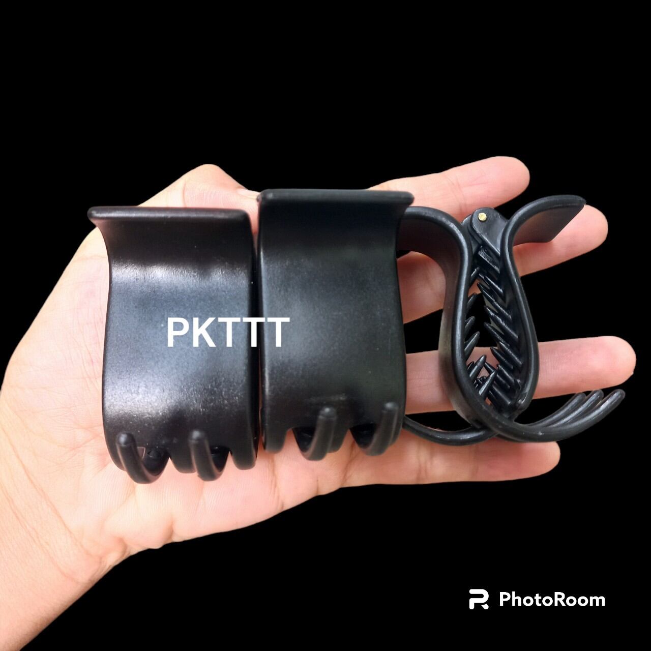 Lố 12 kẹp tóc 5 răng nhám màu đen