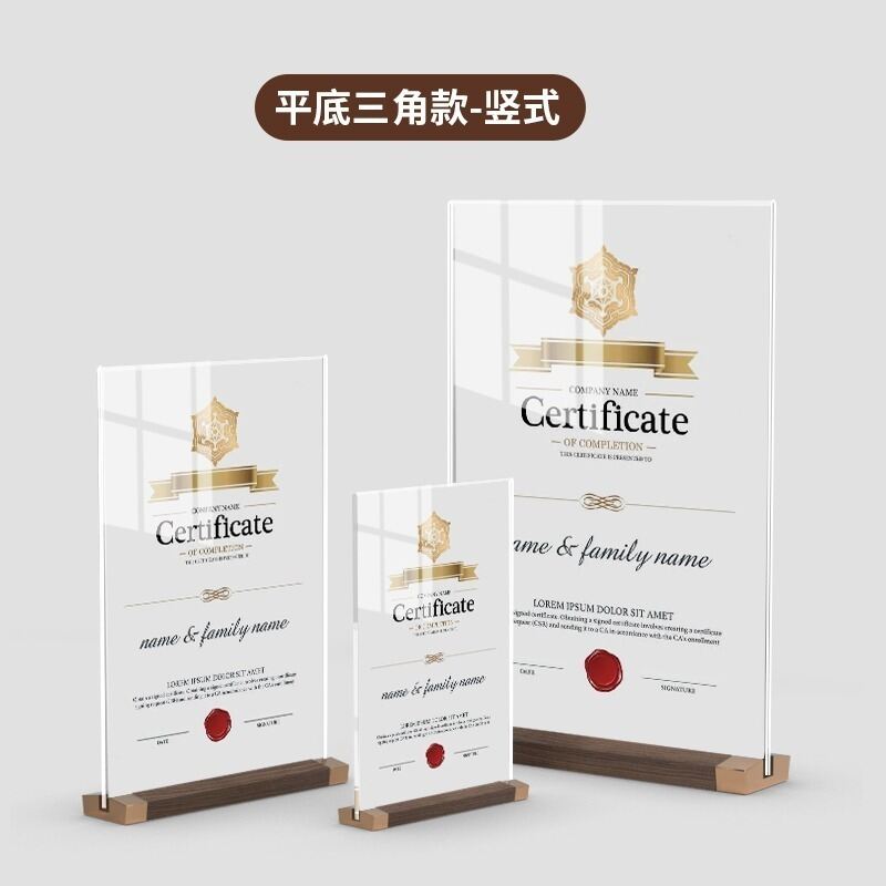 Giấy chứng nhận giấy a4 chứng nhận bằng sáng chế khung trưng bày trong suốt hai mặt bằng khen ảnh khung ảnh acrylic giấy ủy quyền để bàn trang hoàng