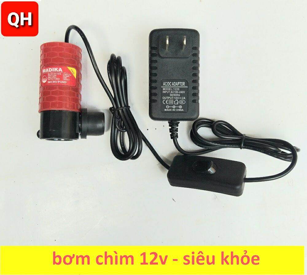 Bơm chìm mini 12V - 30W máy Bơm nước cắt rãnh tường