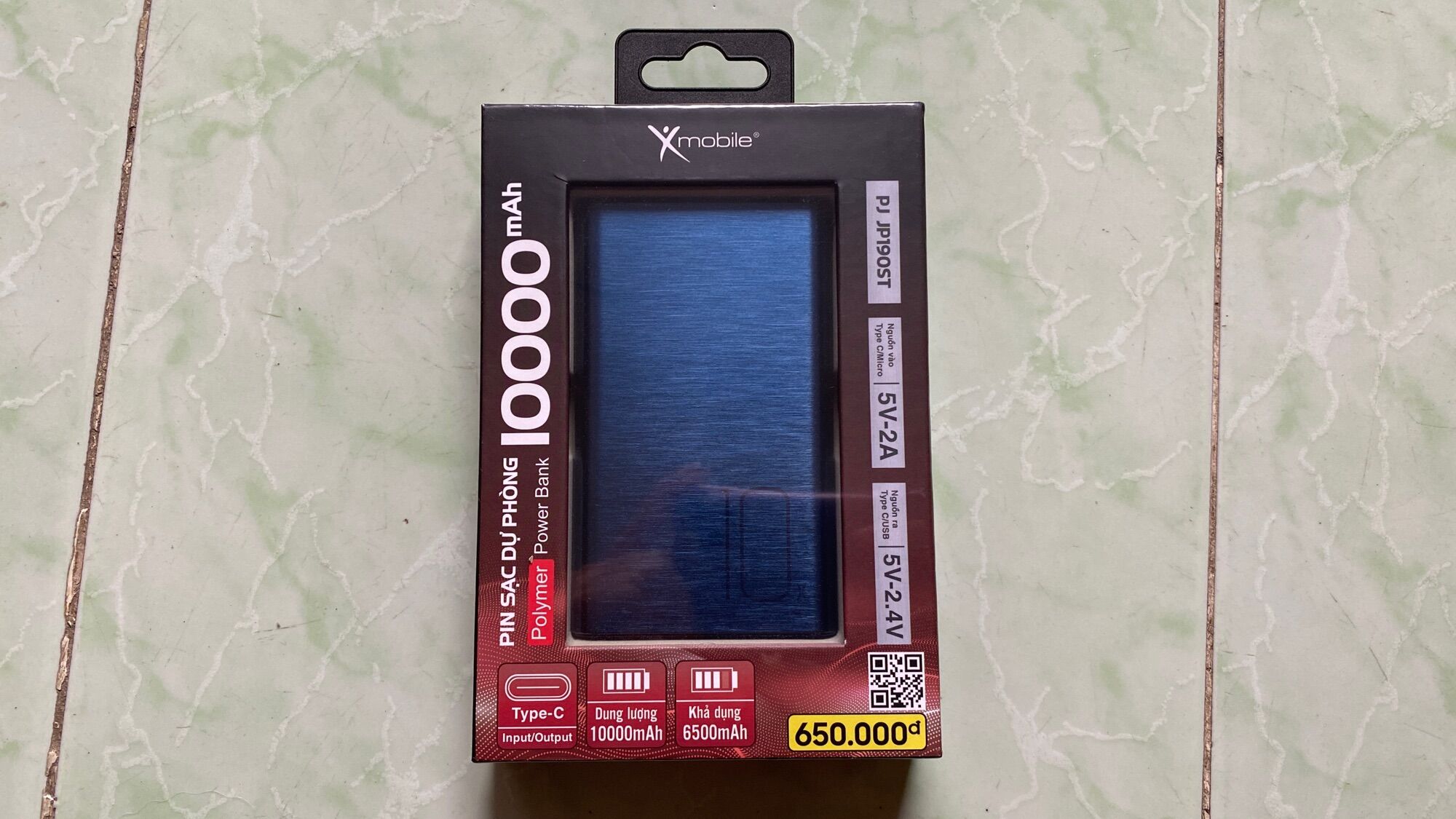 Pin sạc dự phòng Xmobile 10000mah vỏ nhôm sạc Type C.