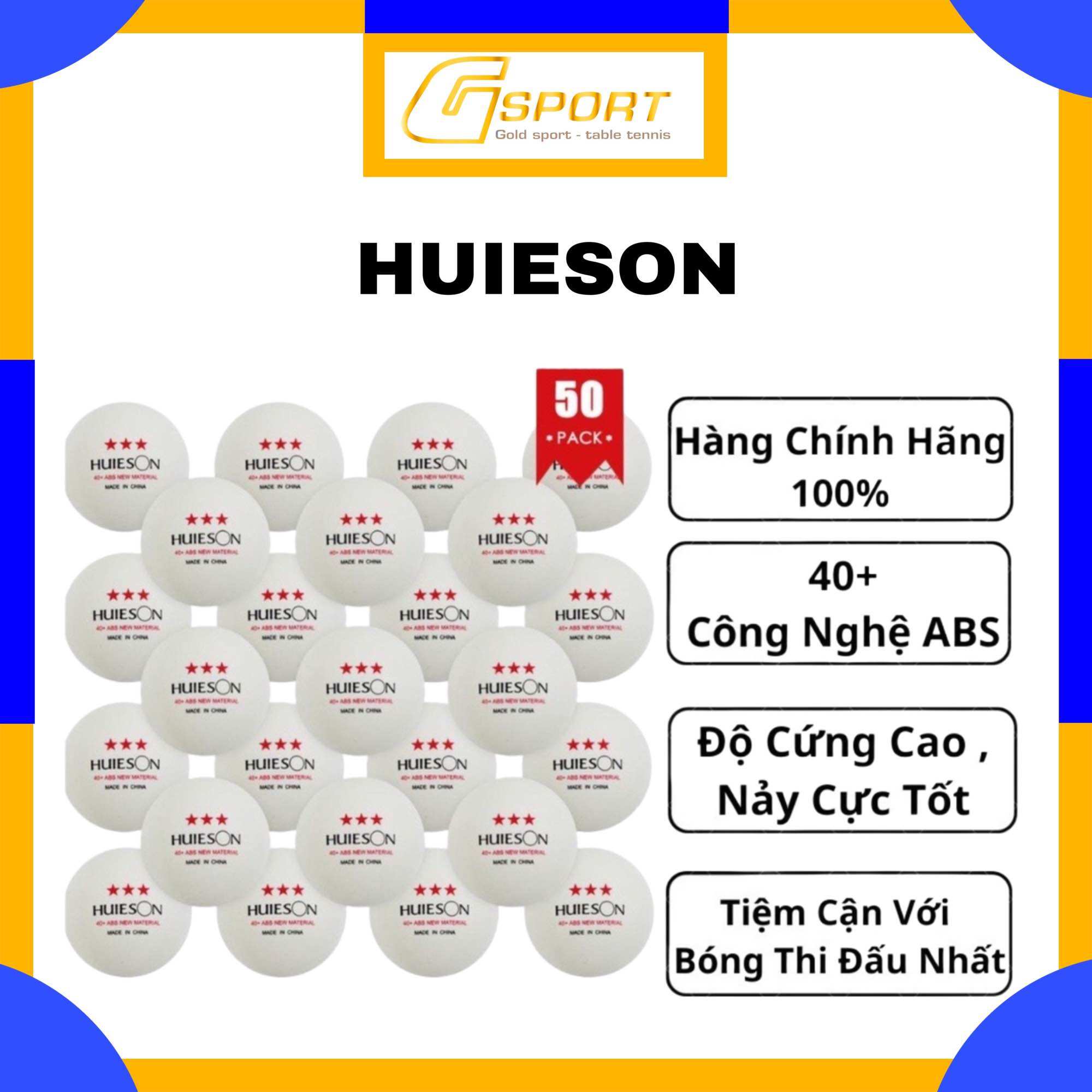 Quả bóng bàn luyện tập Huieson 3 sao - Bóng Bàn Chất lượng giá rẻ