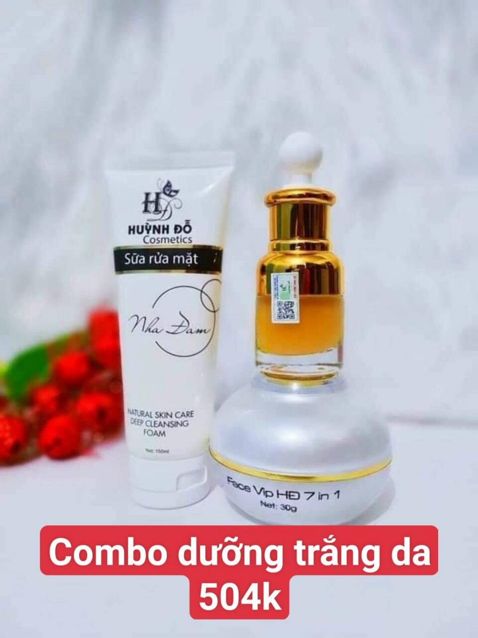 Combo dưỡng trắng da tặng kèm serum HUỲNH ĐỖ