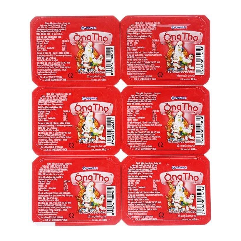 Sữa đặc có đường Ông Thọ đỏ - Vỉ 6 hộp x 40g