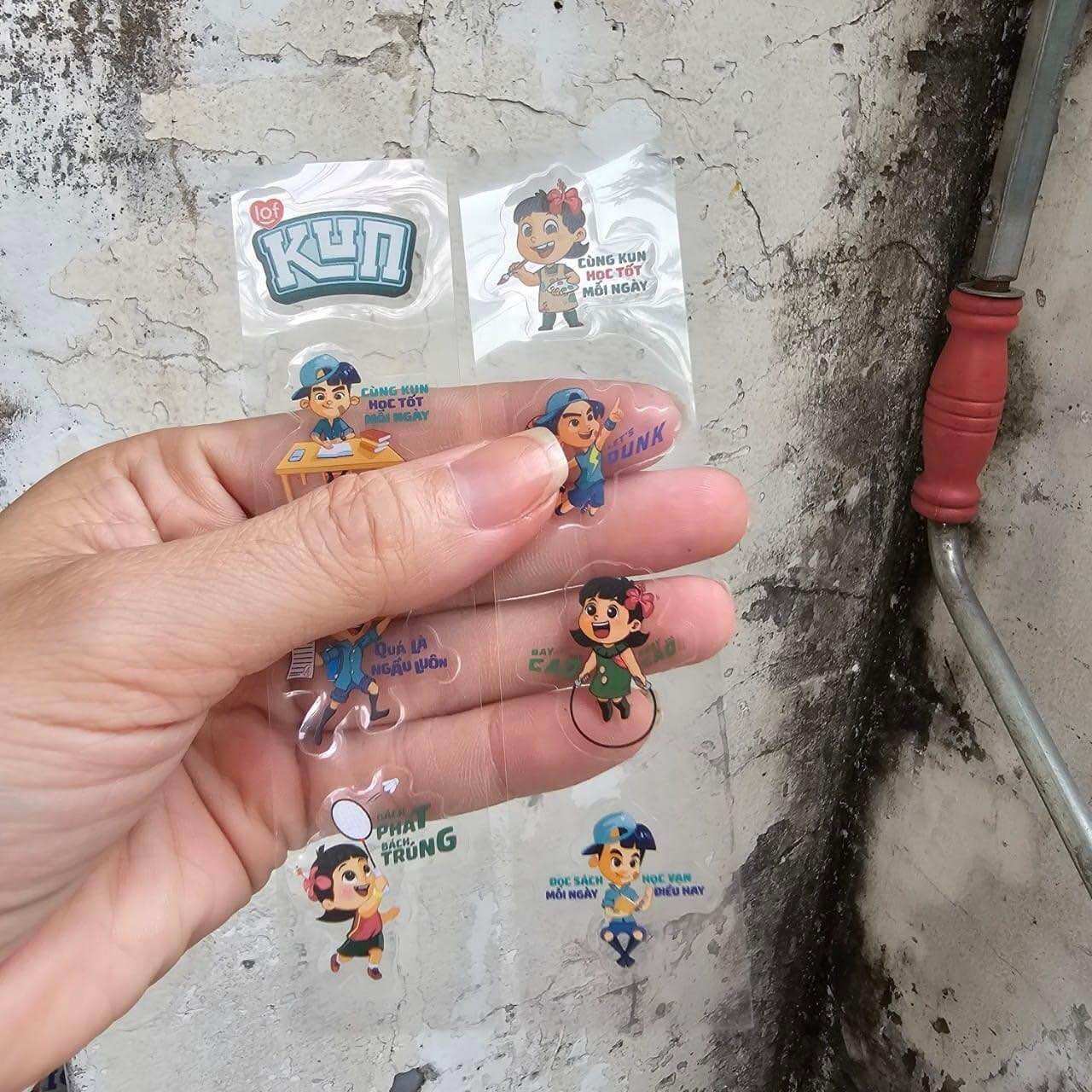 Combo bút kun chibi màu mực tím