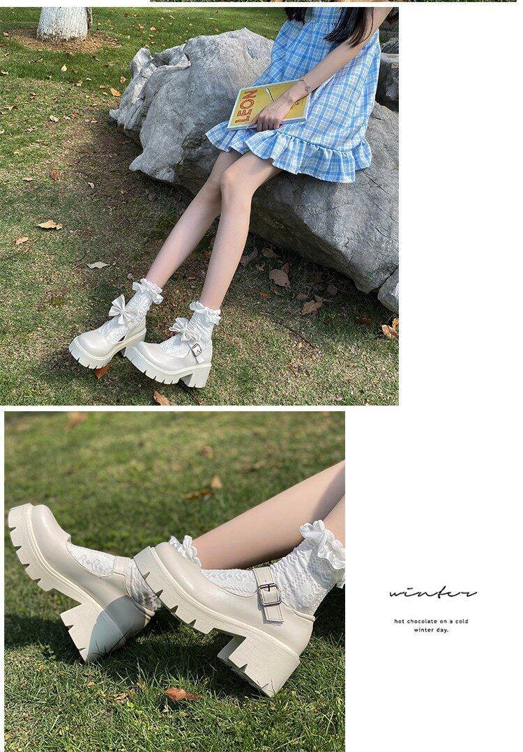 giày búp bê lolita đế độn