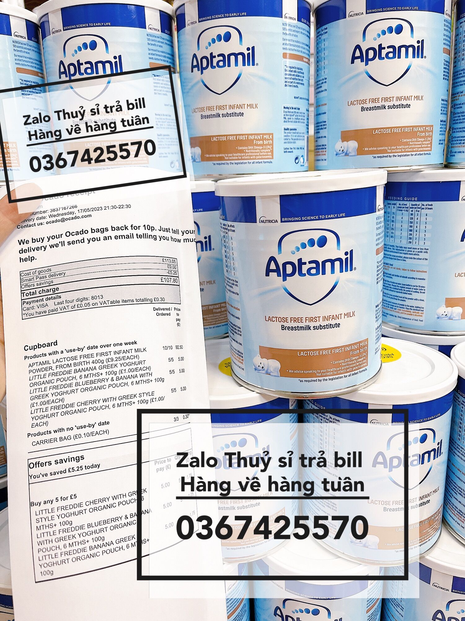 Sữa Aptamil Free Lactose lon 400g của Uk