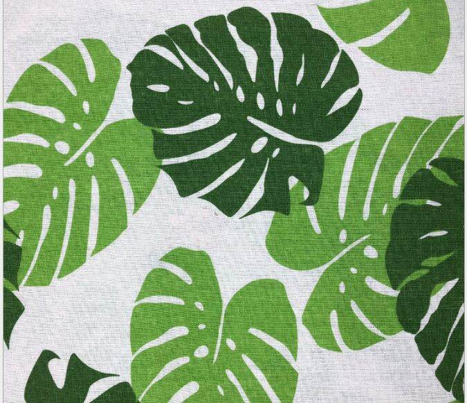 Vải bố/vải canvas họa tiết lá xanh lớn