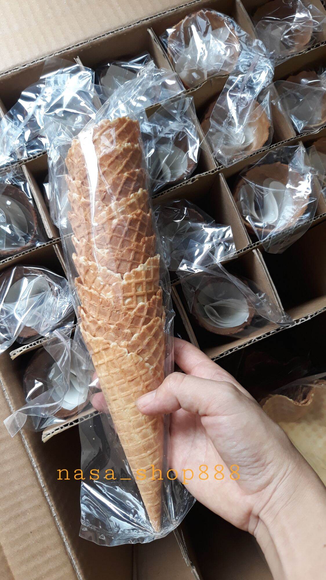 Bịch 10 cái bánh ốc quế giòn ăn kem