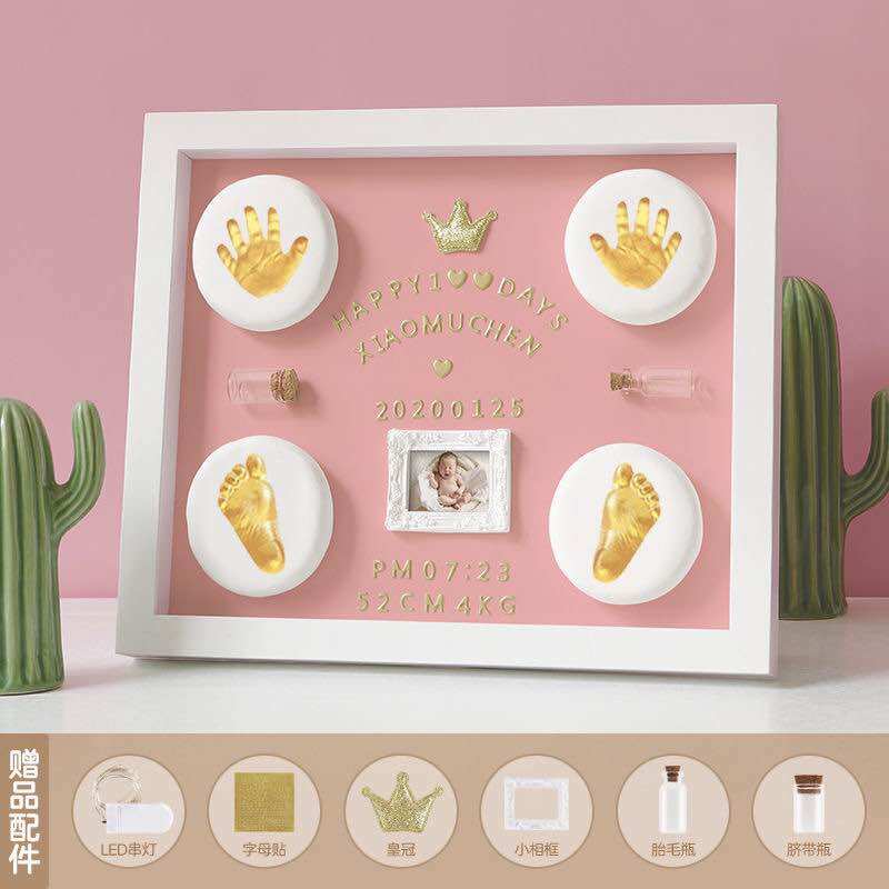 (Inbox gửi ảnh bé) 35x43cm Khung In Dấu Chân Tay Bé