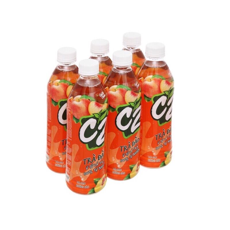 Lốc 6 chai trà c2 đào chai 455ml