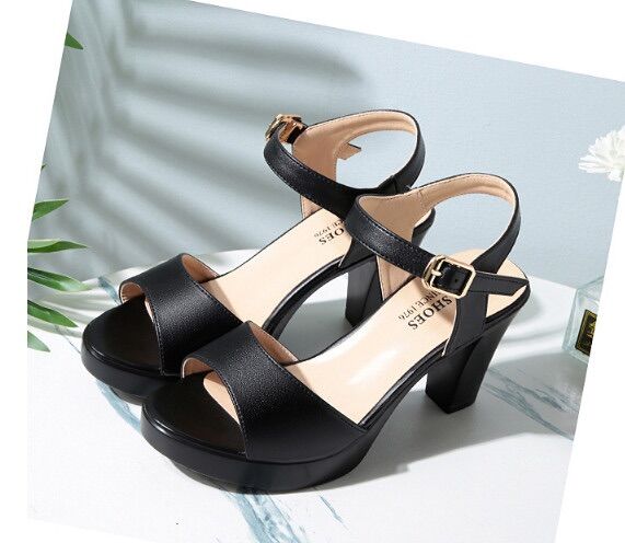 Giày sandal gót vuông bản 7p @&99