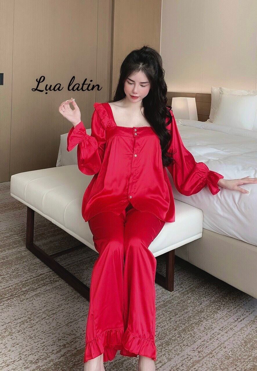 Đồ bộ - Đồ ngủ pijama tiểu thư lụa latin size (40-60kg)
