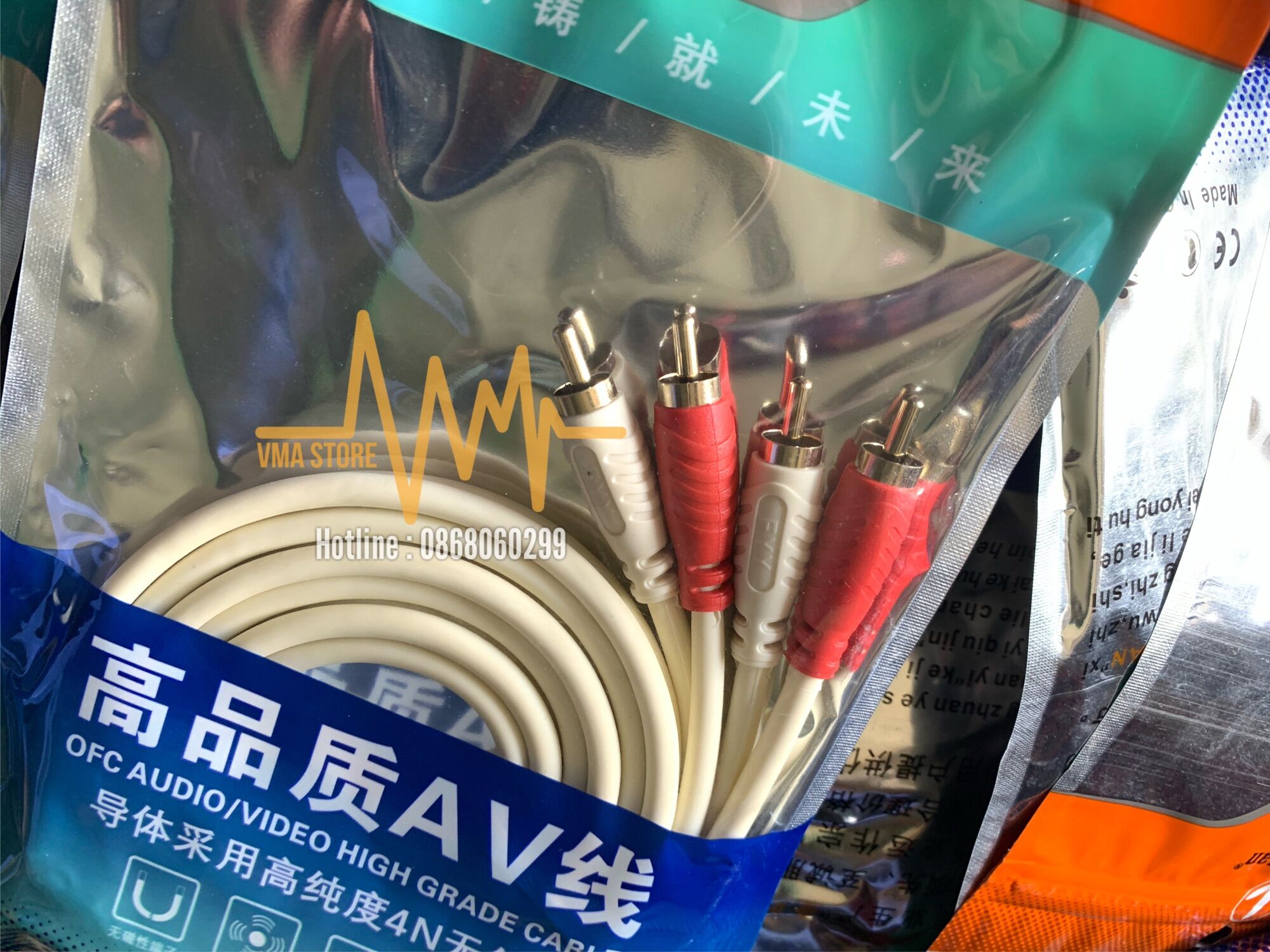 Dây tín hiệu âm thanh AV 4 đầu hoa sen dài 0.8m - 1m / Dây tín hiệu âm thanh gia đình / Hàng chuẩn chất lượng