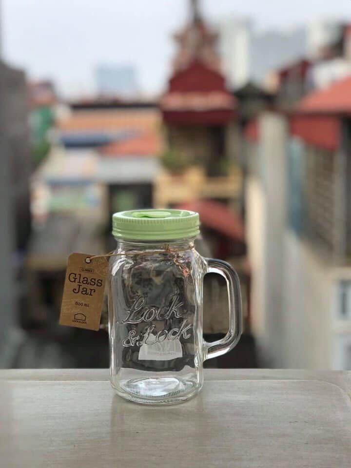 Bình nước thuỷ tinh Lock&Lock có tay cầm 630ml LLG002