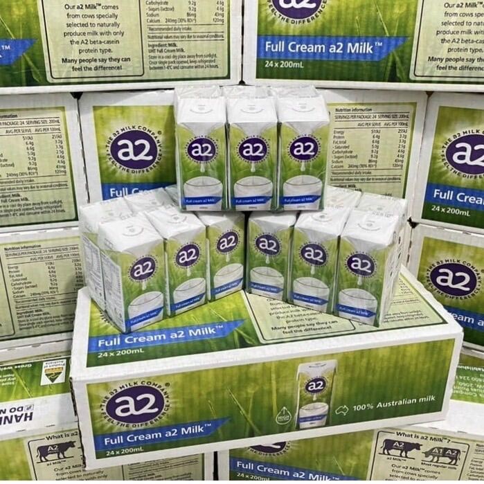 Thùng 24 hộp sữa tươi A2 dạng nước Úc Date 2024