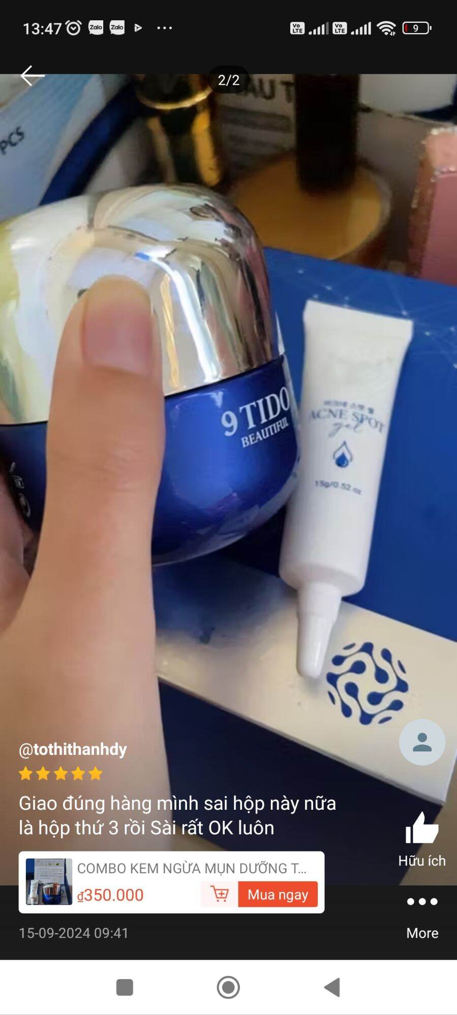 COMBO MỤN 9TIDO - WHITENING ACNE COMBO