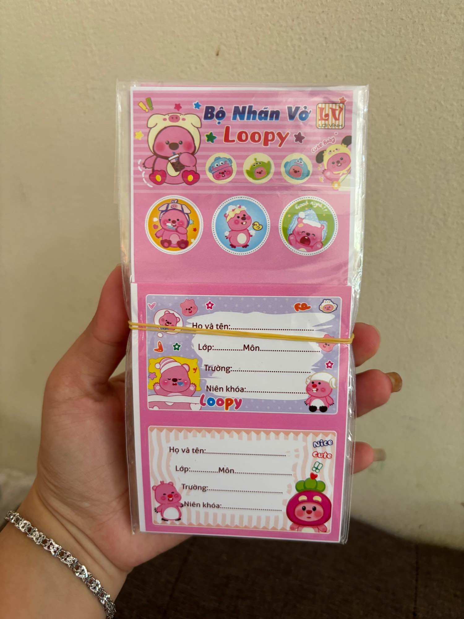 NHÃN VỞ LaBuBu có keo sẵn 1bịch 10 cái