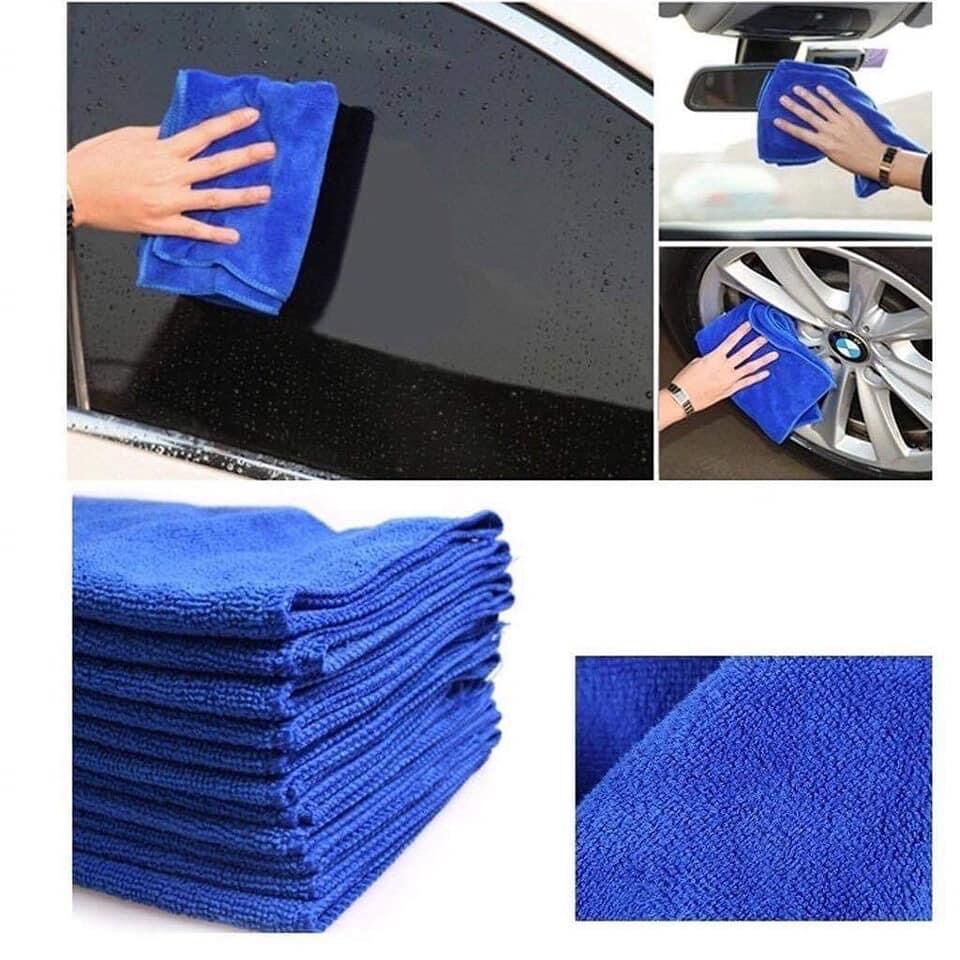 Combo 6 khăn lau, khăn rửa xe , 2 khăn nội thất 35-75cm , 2 khăn lau xe , rửa xe , 2 khăn lau kính , gương xe