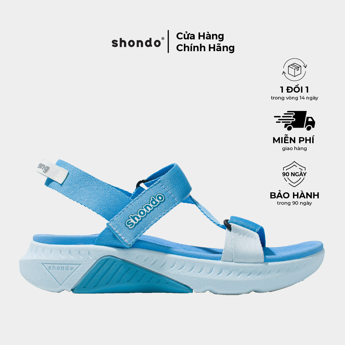 Giày sandals nam nữ shondo f7 racing xanh dương xanh da trời f7r3033