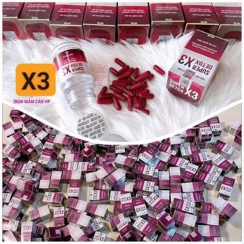 Giảm Cân Supperdetox X3 Ngân 98 Ltrinh Tách Lẻ 15 viên Giảm 2-7 kg