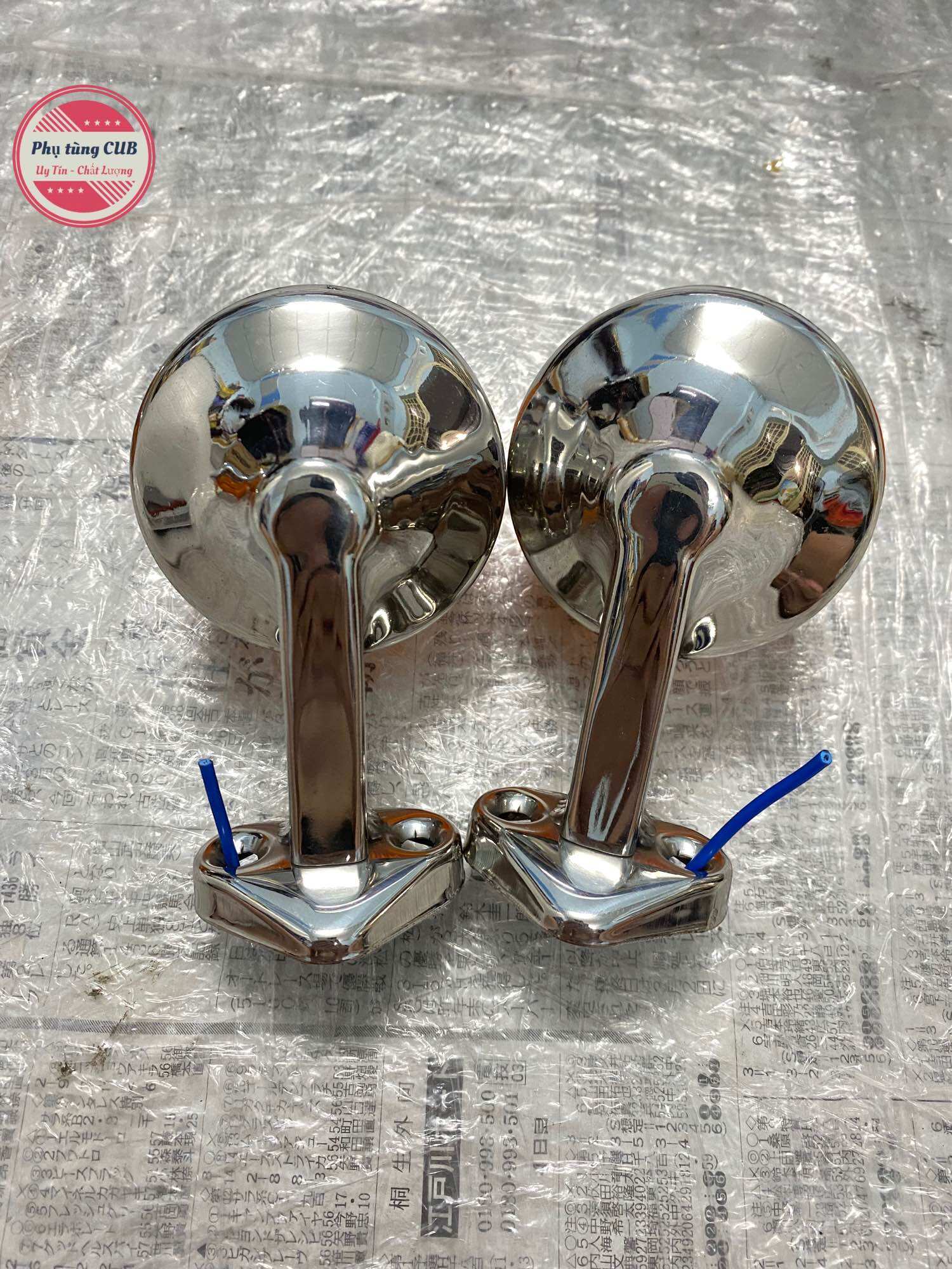 Xi nhan xe cub cánh én chụp 2 tầng ( trước atimon thái, sau inox )