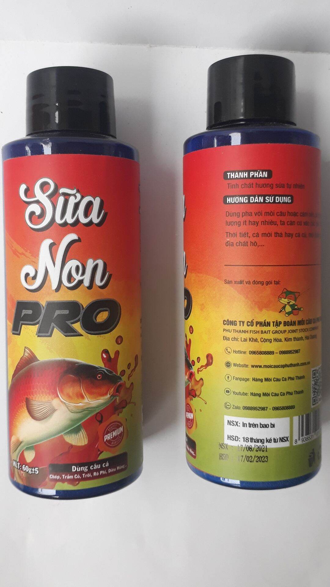 2 Lọ SỮA NON PRO dùng để câu Cá Chép,Trắm,Rô Phi,Trôi...Hãng Mồi Phú Thành