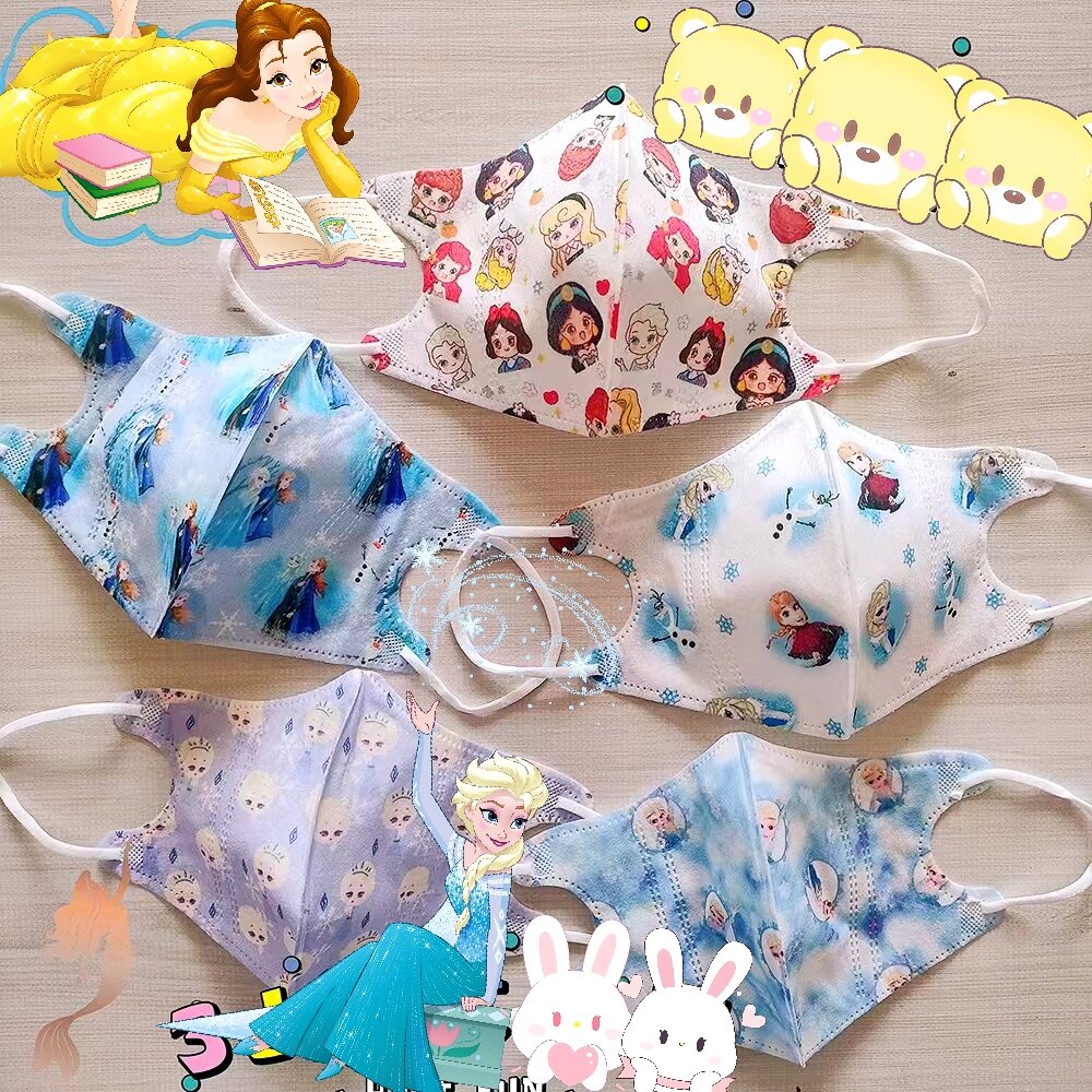 Size bé 4-8 tuổi khẩu trang 3d công chúa, elsa cho bé 4-8 tuổi