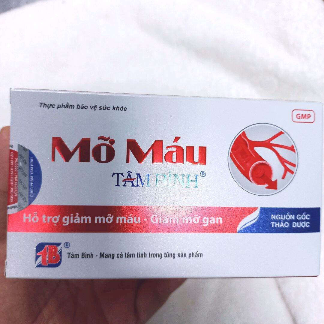 Mỡ máu TÂM BÌNH (hộp 60 viên) - Hỗ trợ giảm cholesterol gây xơ vữa mạch, bệnh tim mạch