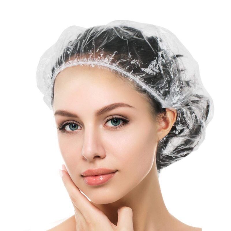 Mũ trùm đầu nilong tiện lợi dùng 1 lần