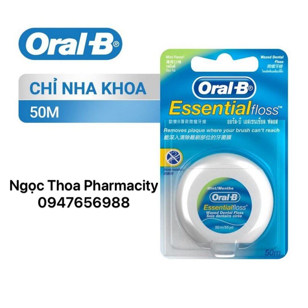 ✅ Chỉ Nha Khoa Oral - B Essential Floss (50M/Hộp)