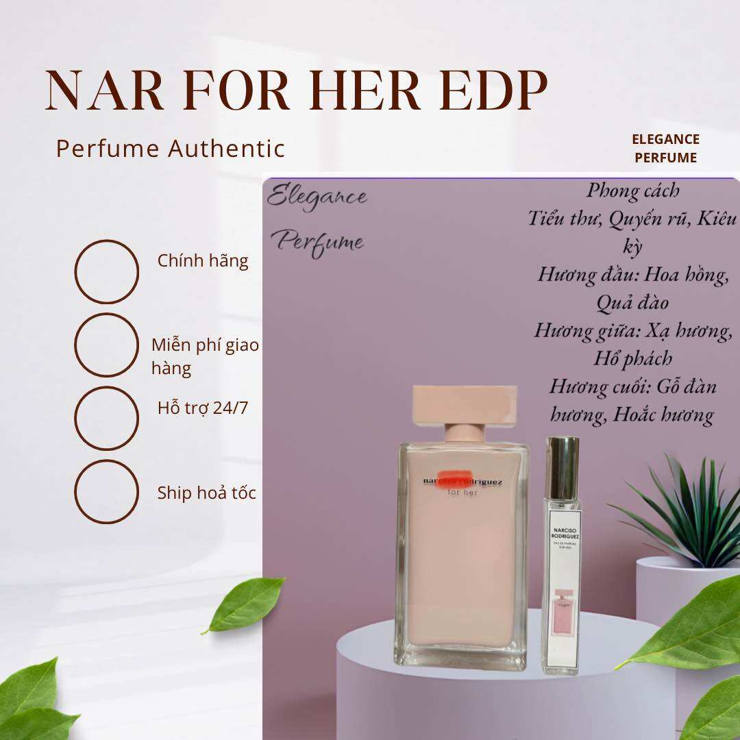 Chính hãng nước hoa nữ 𝑵𝒂𝒓𝒄𝒊𝒔𝒐 for her edt