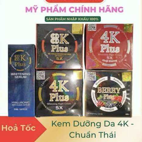 Kem 4K plus, kem berry, serum 4k plus hỗ trợ cho da nám, da mụn