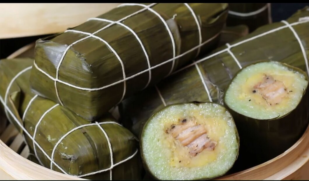 2 cây bánh tét đặc sản bình định (_1_cay 1kg)